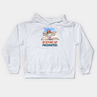 oceans possibilities reading turtle Kids Hoodie